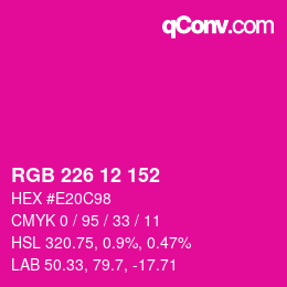 Color code: RGB 226 12 152 | qconv.com