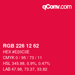 Color code: RGB 226 12 62 | qconv.com