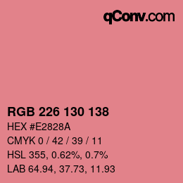 カラーコード: RGB 226 130 138 | qconv.com