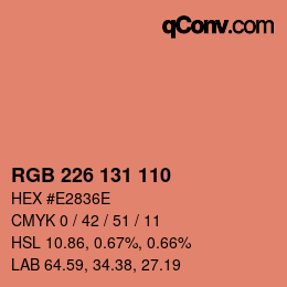 Código de color: RGB 226 131 110 | qconv.com