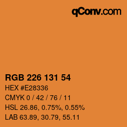 Color code: RGB 226 131 54 | qconv.com