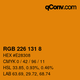 Farbcode: RGB 226 131 8 | qconv.com