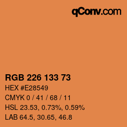 颜色代码: RGB 226 133 73 | qconv.com
