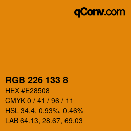 Color code: RGB 226 133 8 | qconv.com