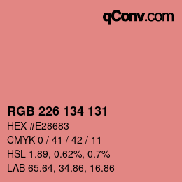 Color code: RGB 226 134 131 | qconv.com
