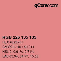 Color code: RGB 226 135 135 | qconv.com