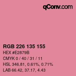 Color code: RGB 226 135 155 | qconv.com