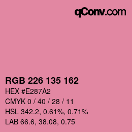 Color code: RGB 226 135 162 | qconv.com