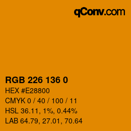 Color code: RGB 226 136 0 | qconv.com