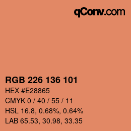 Color code: RGB 226 136 101 | qconv.com
