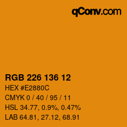 Color code: RGB 226 136 12 | qconv.com