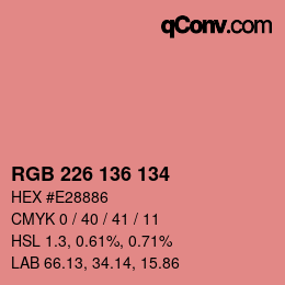 カラーコード: RGB 226 136 134 | qconv.com
