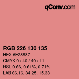 Color code: RGB 226 136 135 | qconv.com