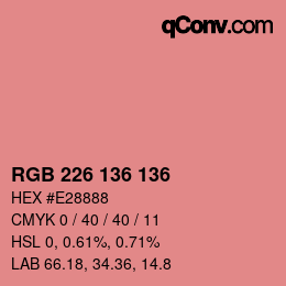 Color code: RGB 226 136 136 | qconv.com