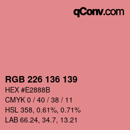 Color code: RGB 226 136 139 | qconv.com