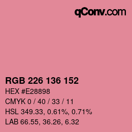 Color code: RGB 226 136 152 | qconv.com