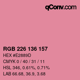 Color code: RGB 226 136 157 | qconv.com