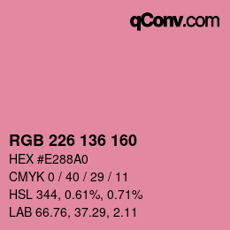 Color code: RGB 226 136 160 | qconv.com