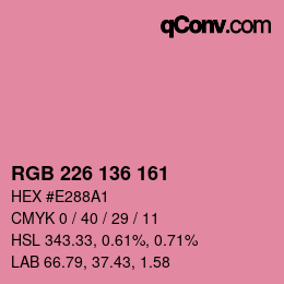 Color code: RGB 226 136 161 | qconv.com