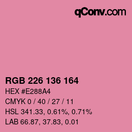 Color code: RGB 226 136 164 | qconv.com