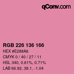 Color code: RGB 226 136 166 | qconv.com