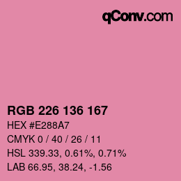 Color code: RGB 226 136 167 | qconv.com