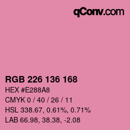 Color code: RGB 226 136 168 | qconv.com