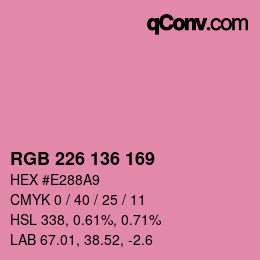 Color code: RGB 226 136 169 | qconv.com
