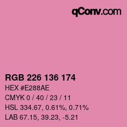 Color code: RGB 226 136 174 | qconv.com