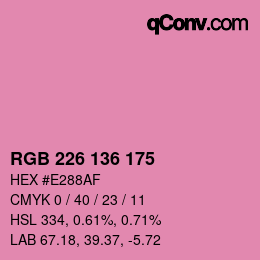 Color code: RGB 226 136 175 | qconv.com