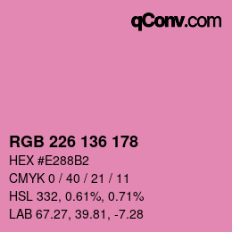 Color code: RGB 226 136 178 | qconv.com