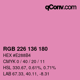 Color code: RGB 226 136 180 | qconv.com
