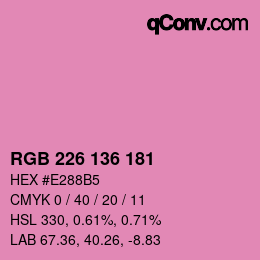 Color code: RGB 226 136 181 | qconv.com