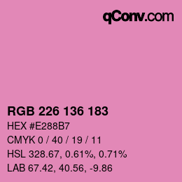 Color code: RGB 226 136 183 | qconv.com