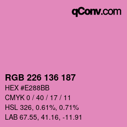 Color code: RGB 226 136 187 | qconv.com