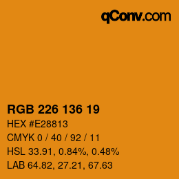 Color code: RGB 226 136 19 | qconv.com
