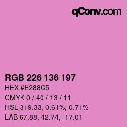 Color code: RGB 226 136 197 | qconv.com