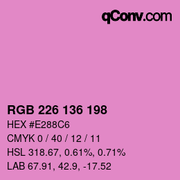 Color code: RGB 226 136 198 | qconv.com