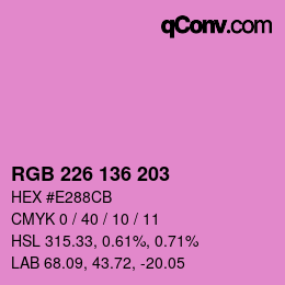 Color code: RGB 226 136 203 | qconv.com