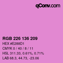 Color code: RGB 226 136 209 | qconv.com