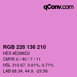 Color code: RGB 226 136 210 | qconv.com