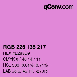 Color code: RGB 226 136 217 | qconv.com