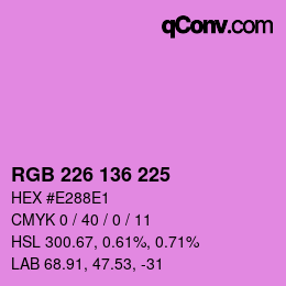 Color code: RGB 226 136 225 | qconv.com