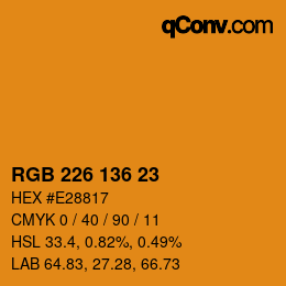 Color code: RGB 226 136 23 | qconv.com
