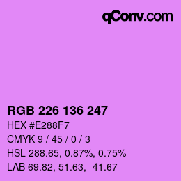 Color code: RGB 226 136 247 | qconv.com