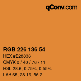 Color code: RGB 226 136 54 | qconv.com