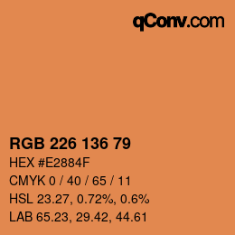 カラーコード: RGB 226 136 79 | qconv.com