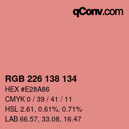 Color code: RGB 226 138 134 | qconv.com