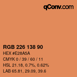 Color code: RGB 226 138 90 | qconv.com