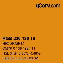 颜色代码: RGB 226 139 18 | qconv.com